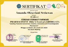 Sertifikat Akreditasi Program Studi D3 Farmasi STTIF Bogor