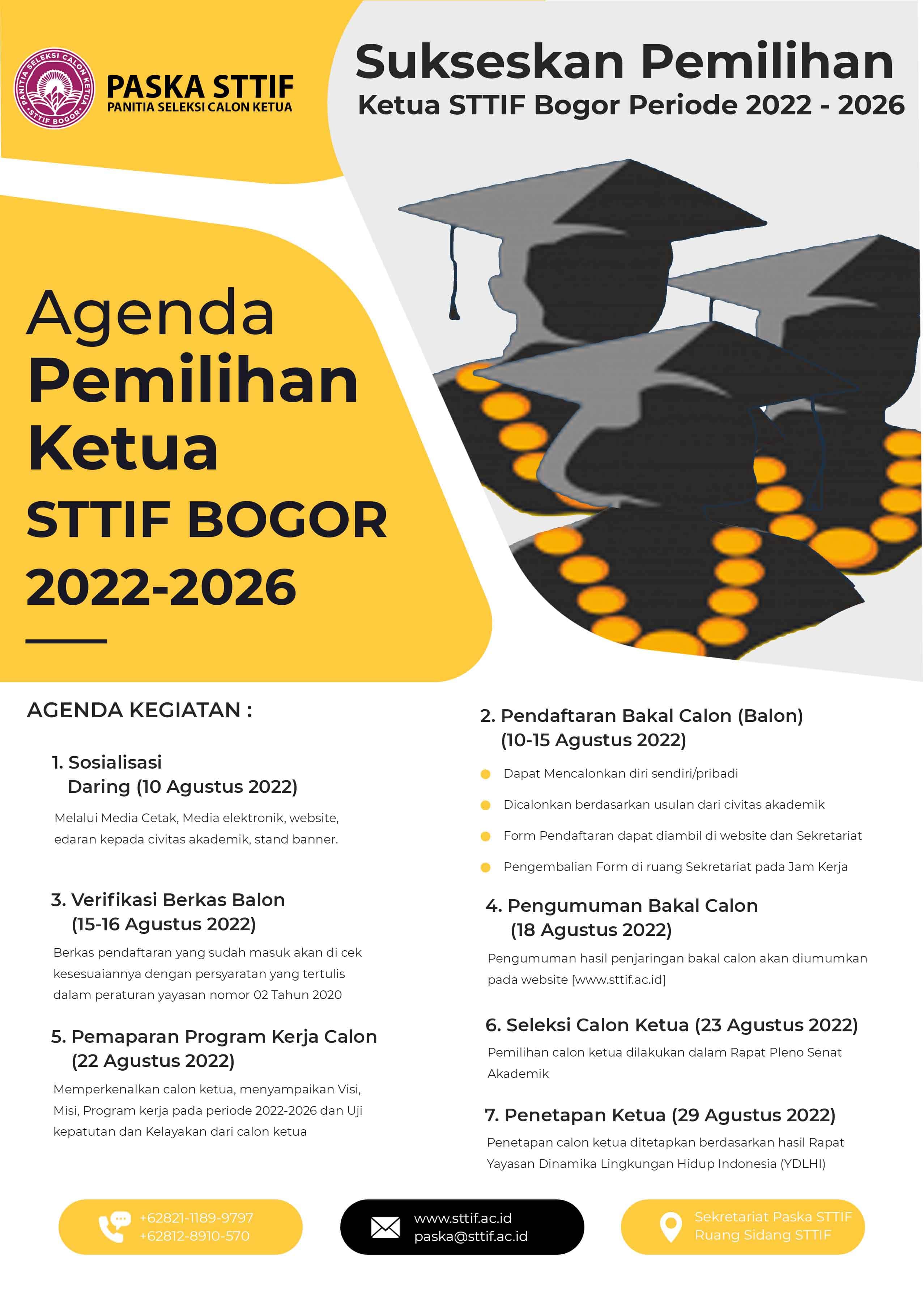 WEBSITE Pamflat Jadwal Pemilihan KETUA STTIF Bogor 2